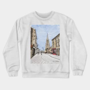 St Johns Street Bury St Edmunds Watercolour Painting Crewneck Sweatshirt